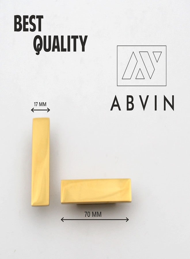 ABVIN Premium PVD Gold Bar Handles, Modern Gold Cabinet Hardware, Furniture Pulls for Doors, Cabinets, Cupboards & Drawers (1 pcs) (Rectangle Knob) - Image 2